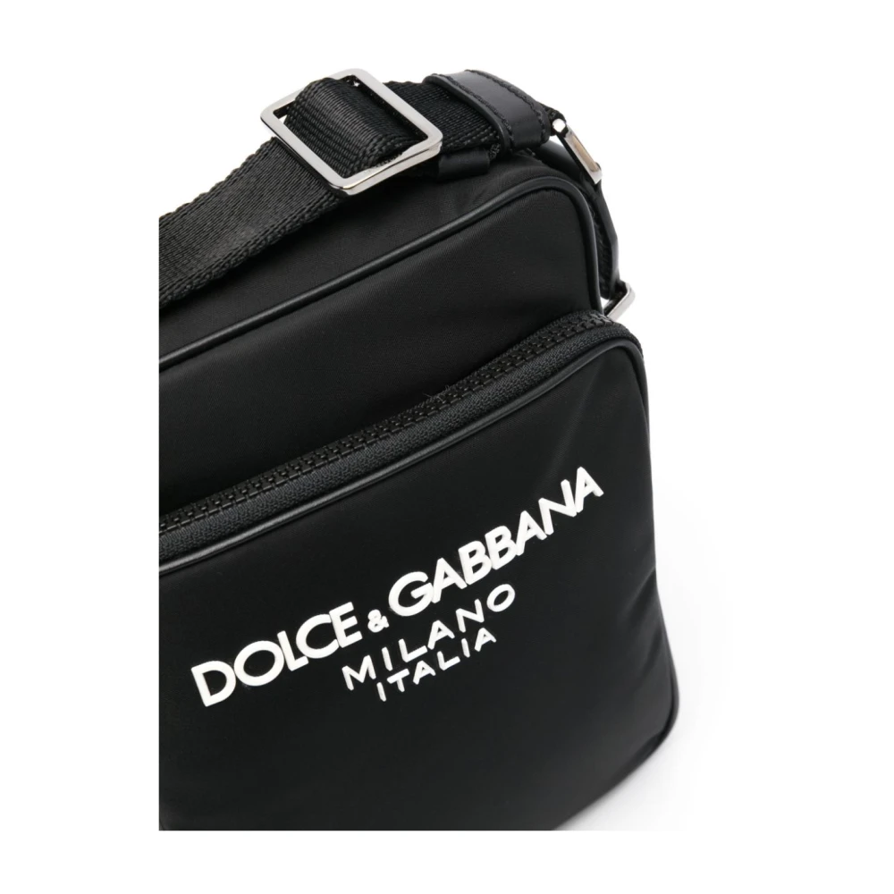 Dolce & Gabbana Zwarte Schoudertas met Ritsvak Black Heren