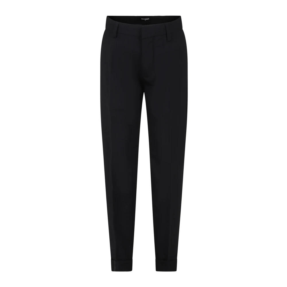Dsquared2 Boys Black Trousers, 8 Y, Elegant Trousers With Metal Logo