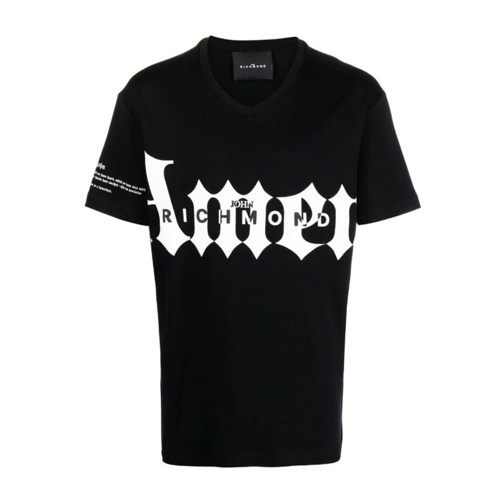 John Richmond Oversized T-shirt med kontrasttryck Black, Herr