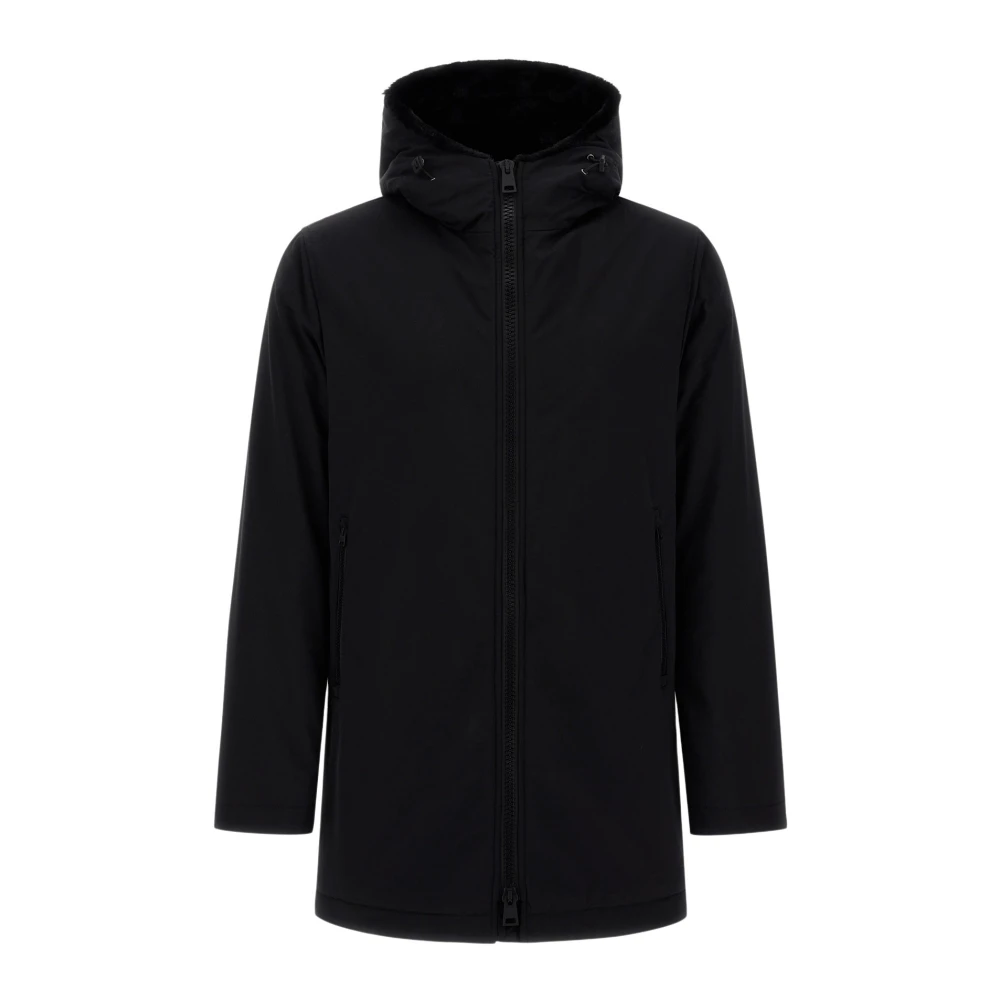 Herno Parka met bont gevoerd en capuchon Black Heren