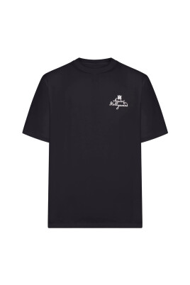 t-shirt-noir-en-coton-col-rond-brode