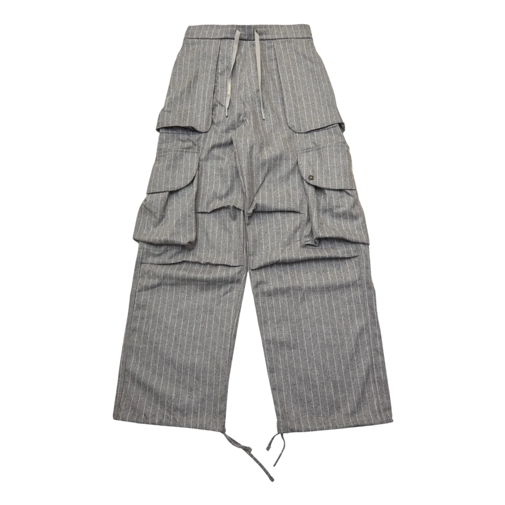 A Paper Kid Flanellen Cargo Broek in Grijs Gray Heren