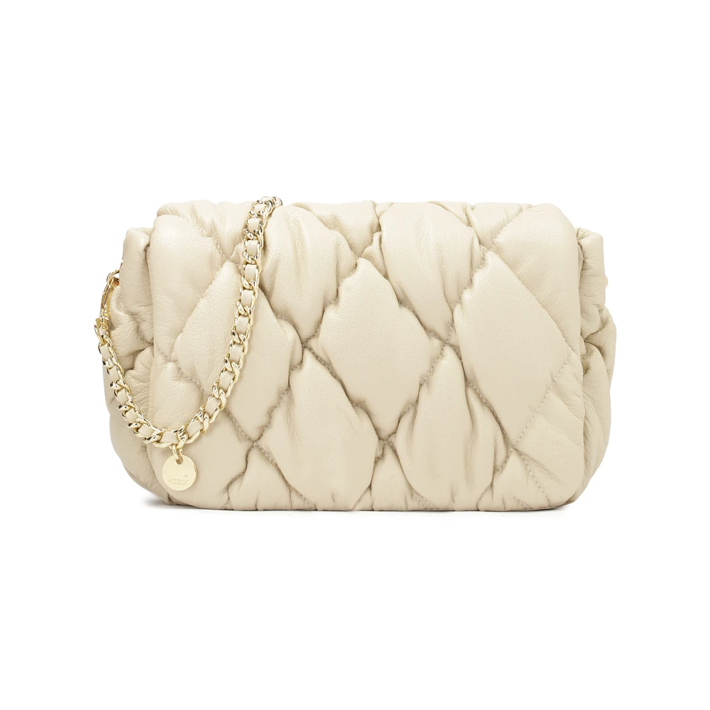 Kazar Zachte gewatteerde leren handtas Beige Dames