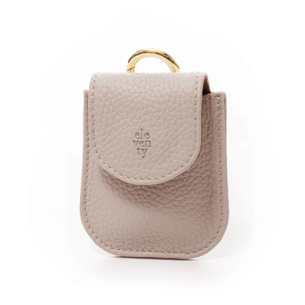 Eleventy Donna Beige Custodia Per Cuffie In Pelle Di Vitello Vellutata