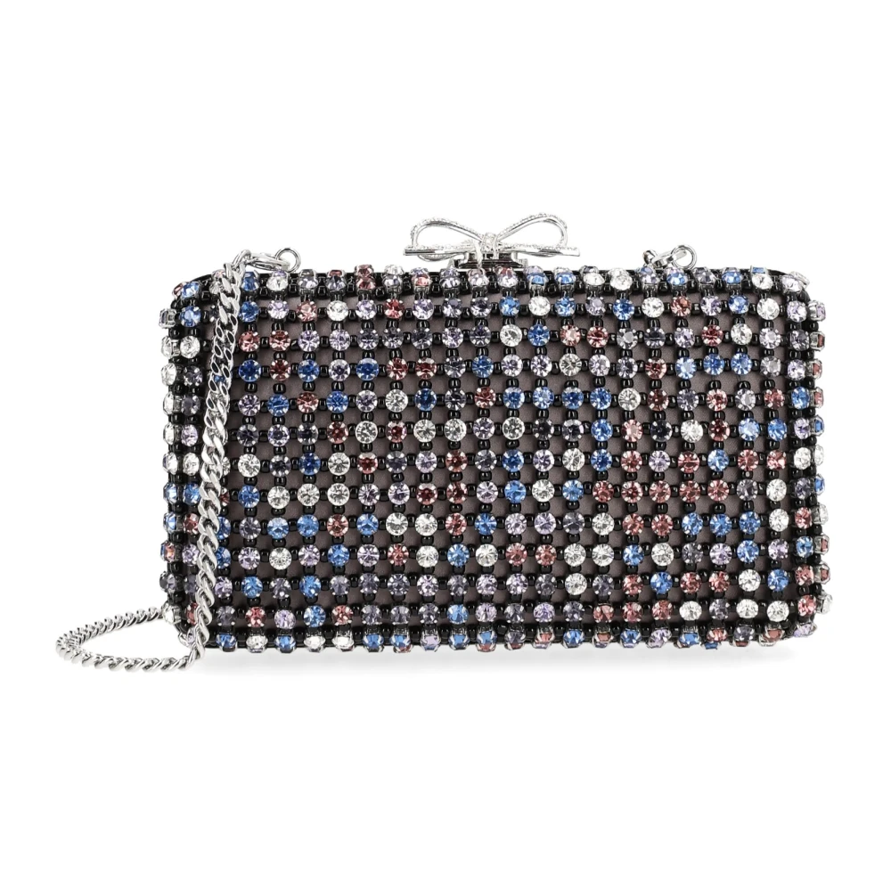 Self Portrait Women's Multicolor Clutches, One Size, Multi Crystal Chainmail Clutch