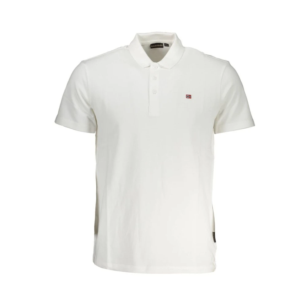 Napapijri Men's White Polo Shirts, L, Short Sleeve Polo