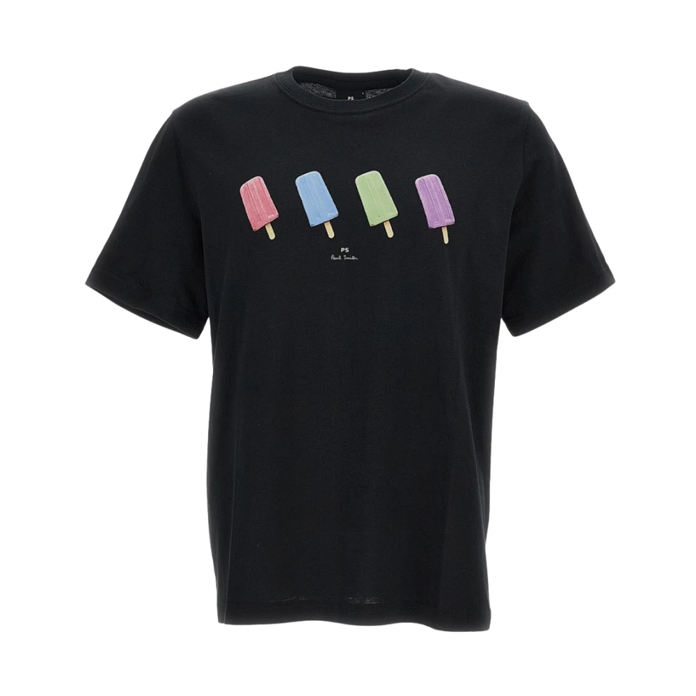 Paul Smith Mannelijk Zwart T-Shirt Met Logo En Korte Mouwen