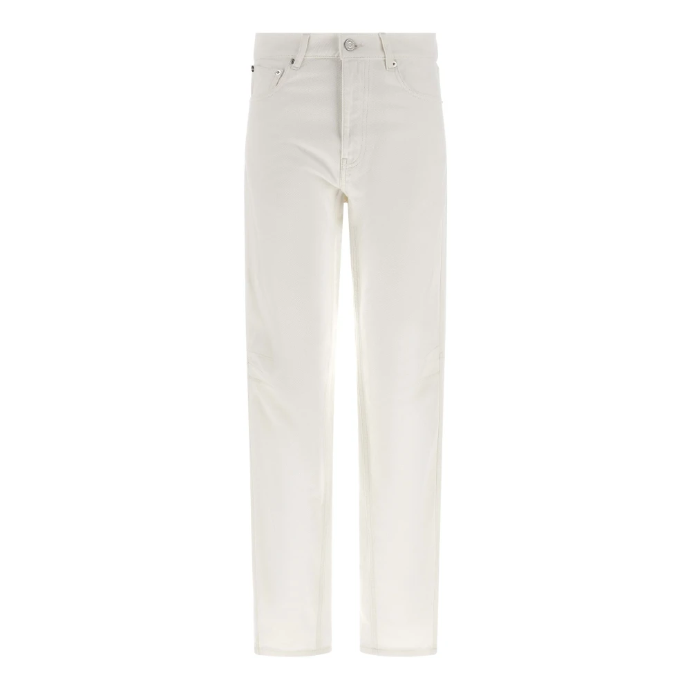 Coperni Women's White Straight Fit Jeans, S, Tapered Denim Jeans