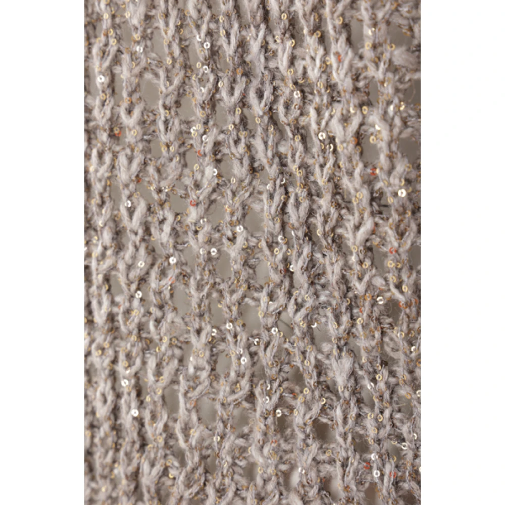 BRUNELLO CUCINELLI Paillet V-Hals Cardigan Sweaters Gray Dames