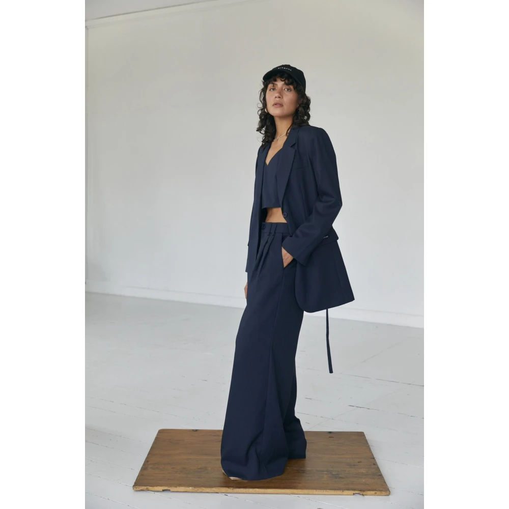 Blanche Wide Trousers Black Dames