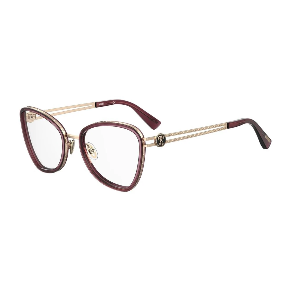Moschino Bourgondische Metalen Montuur Bril voor Vrouwen Red Dames