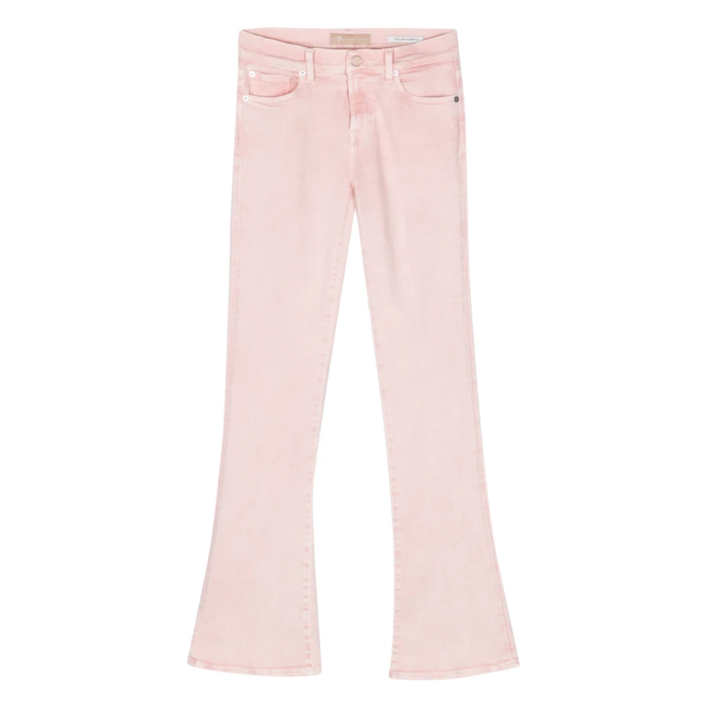 7 For All Mankind Mid Rise Bootcut Jeans Pink Dames
