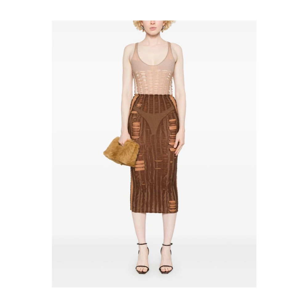 Diesel Beige Mouwloze Top met Ronde Hals Beige Dames