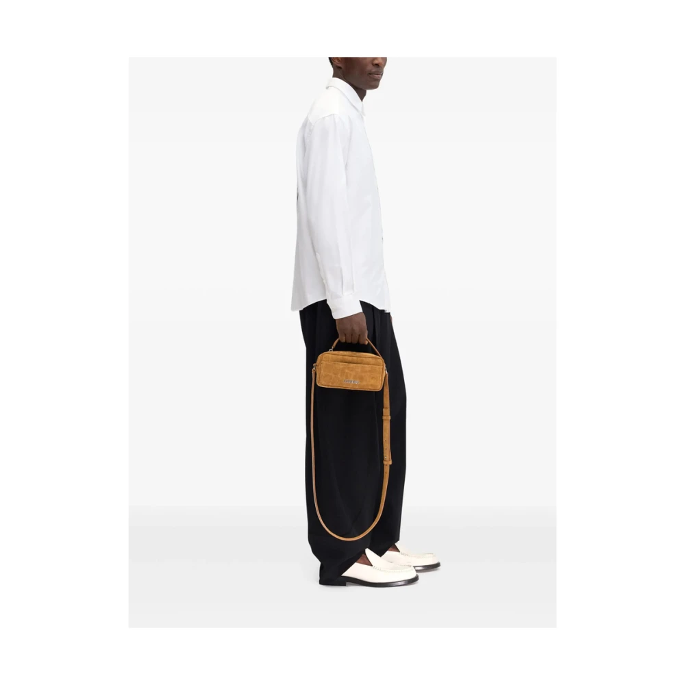Jacquemus Witte Grafische Print Knoopshirt White Heren