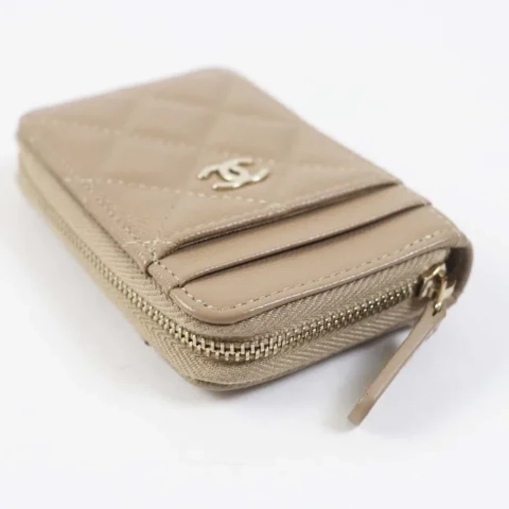 Chanel Vintage Pre-owned Leather wallets Beige Dames