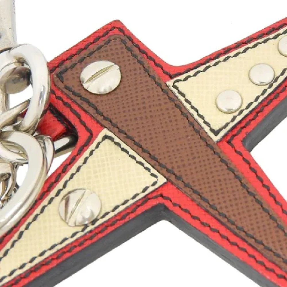 Prada Vintage Pre-owned Leather key-holders Red Dames