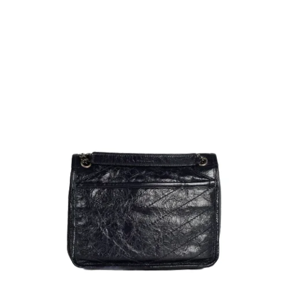 Yves Saint Laurent Vintage Pre-owned Leather shoulder-bags Blue Dames
