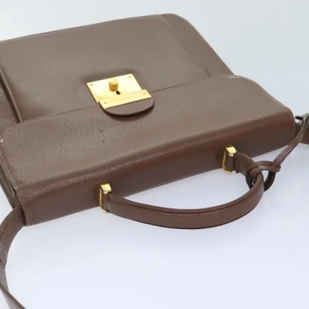 Gucci Vintage Pre-owned Leather handbags Brown Dames