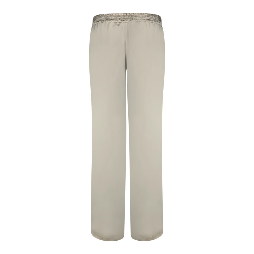 Fabiana Filippi Rechte Satijnen Afwerking Elastische Taillebroek Beige Dames