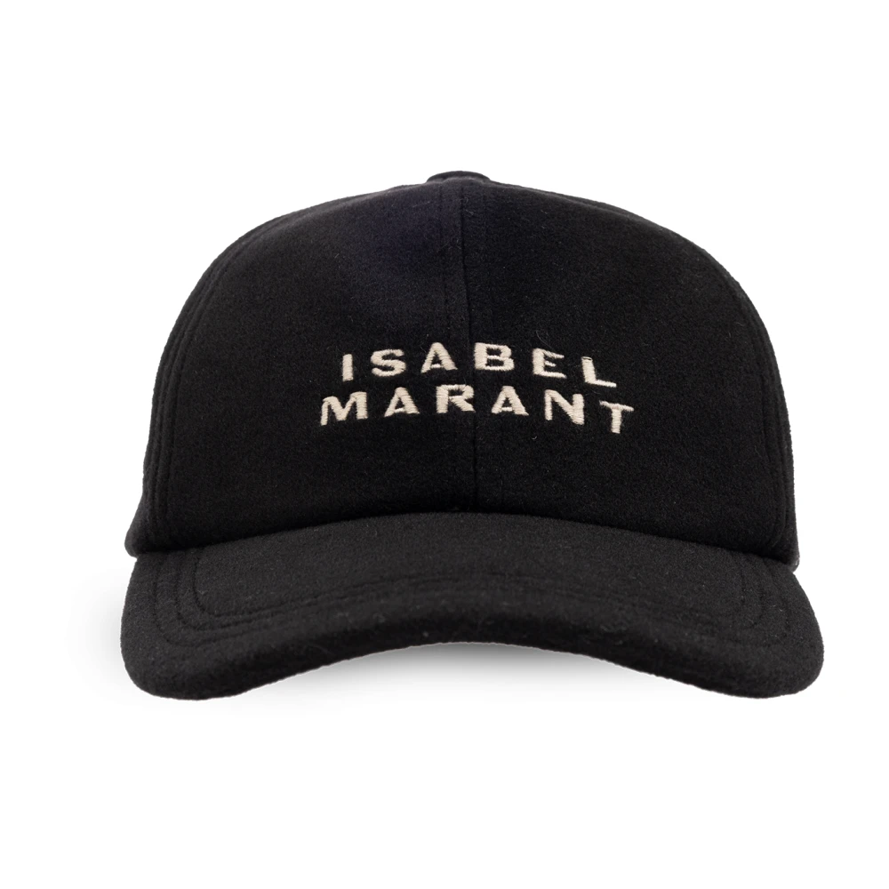 Isabel marant Wol Vilt Logo Baseball Cap Black Dames