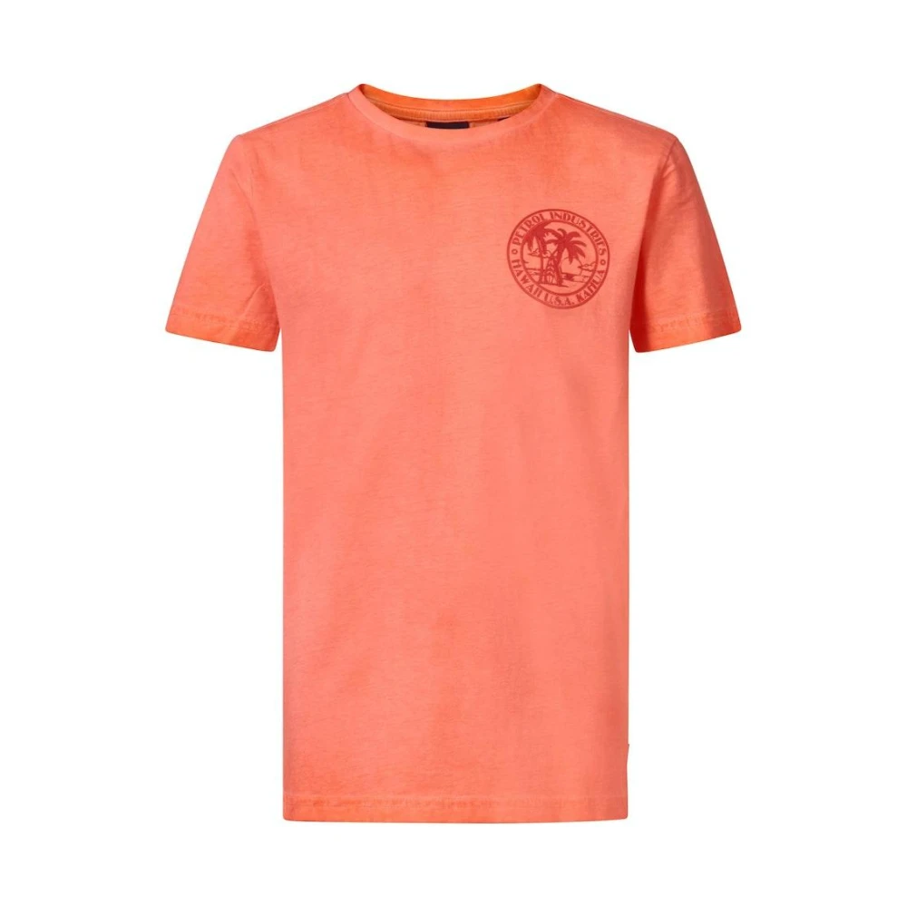 Petrol Industries T-shirt koraal Oranje Jongens Katoen Ronde hals Effen 116
