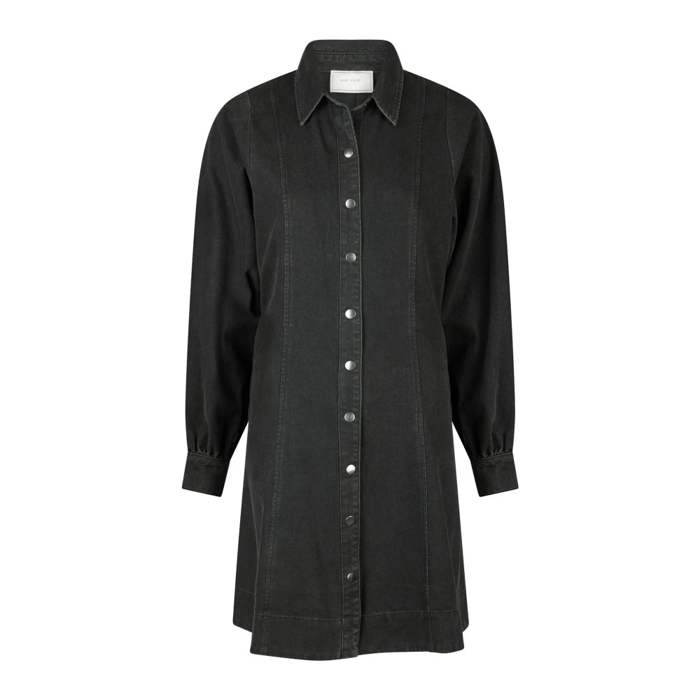 NEO NOIR Zwarte Denim Jurk met Lange Mouwen Black Dames
