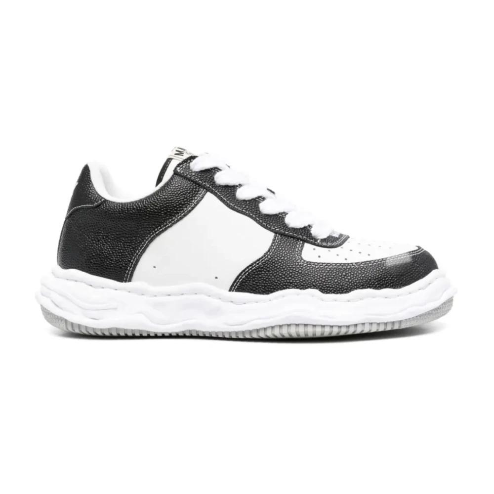 Mihara Yasuhiro Wayne LOW Original Sole Basket Läder LÅG Topp Sneaker Svart/Vit Black, Dam