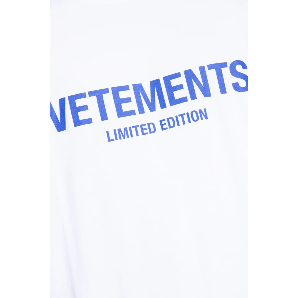 Vetements T-shirt met logo White Heren