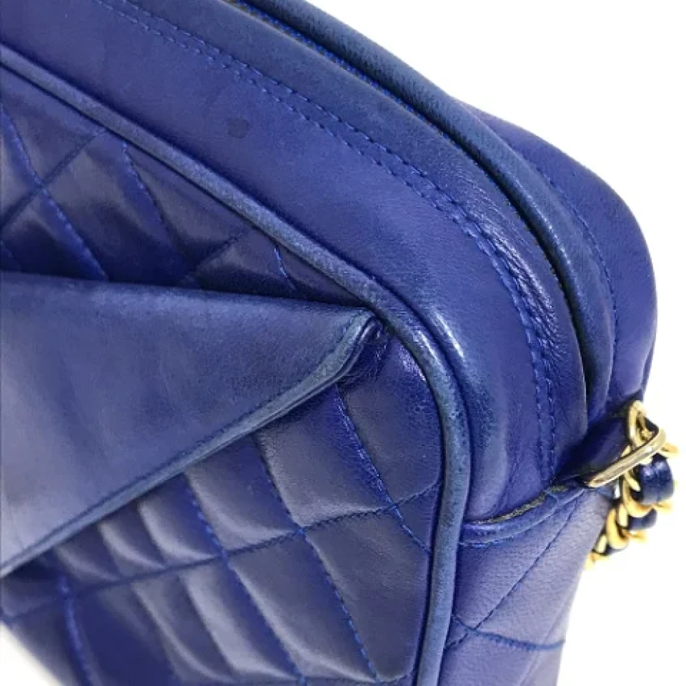 Chanel Vintage Pre-owned Leather chanel-bags Blue Dames