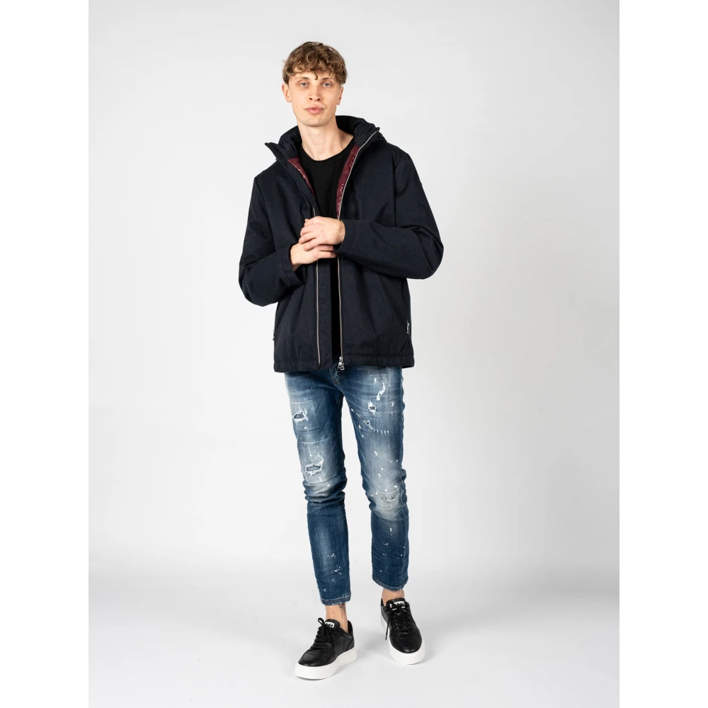 Geox Casual Jas met Afneembare Capuchon Blue Heren