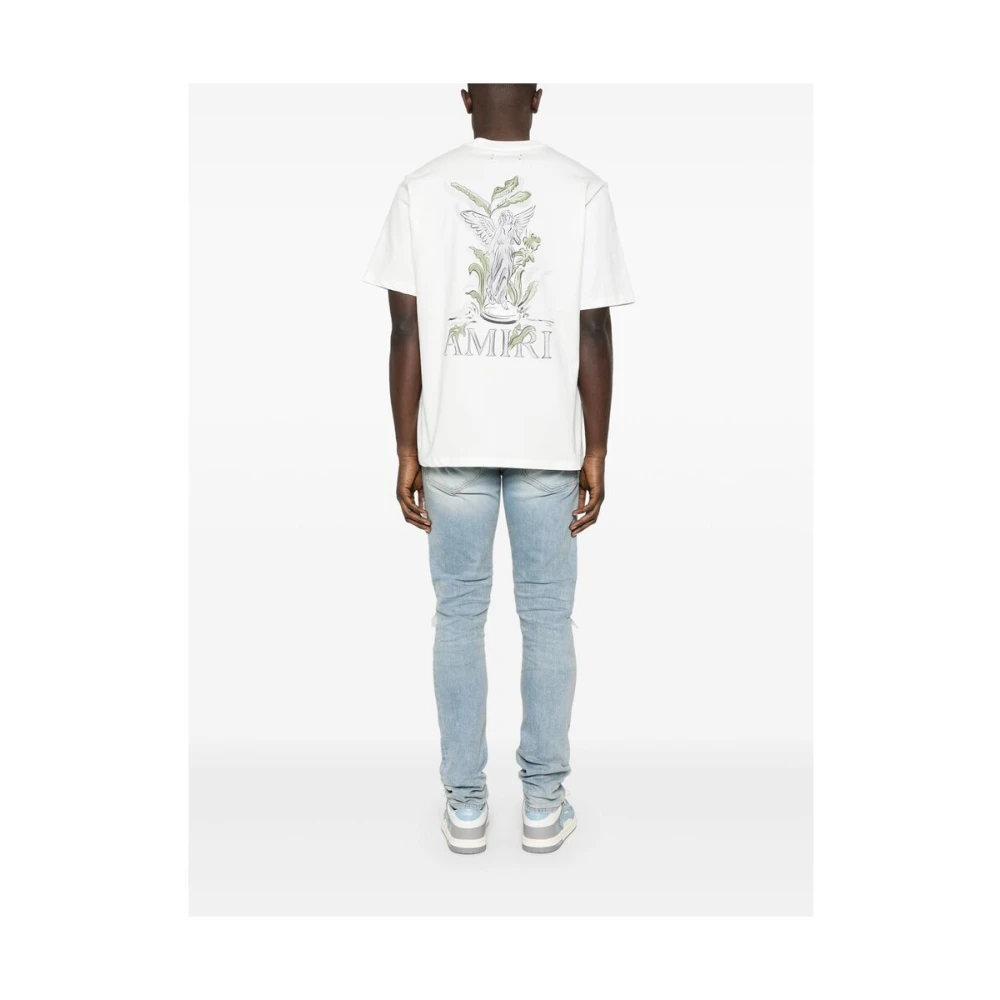 Amiri Witte Crew Neck Korte Mouw Shirt White Heren