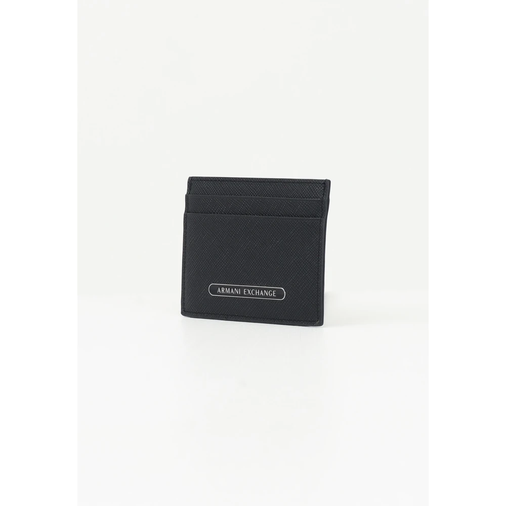 Armani Exchange Minimalistische Heren Zwarte Pasjeshouder Black Heren