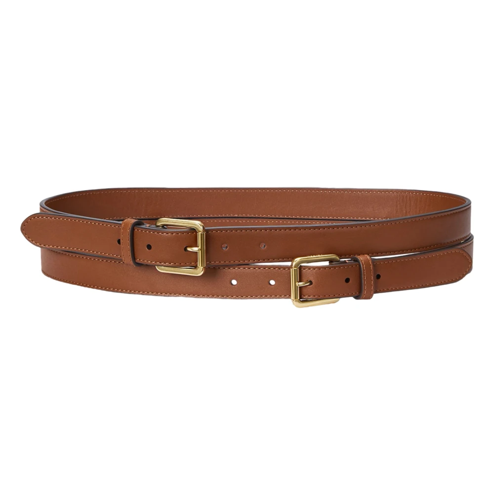 Ralph Lauren Dubbelspänne Läderbälte Brown, Dam