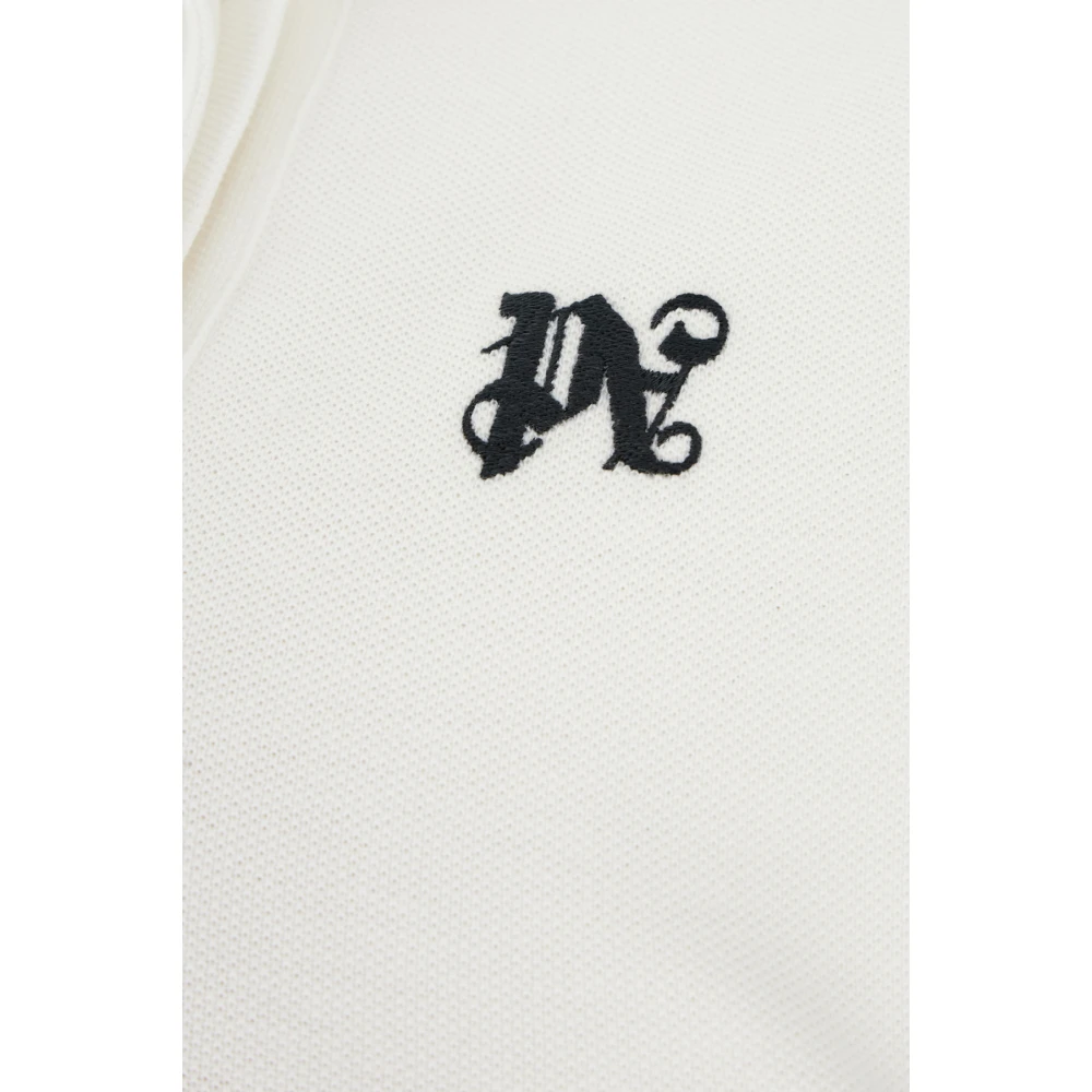 Palm Angels Klassieke Polo Shirt voor Mannen White Dames