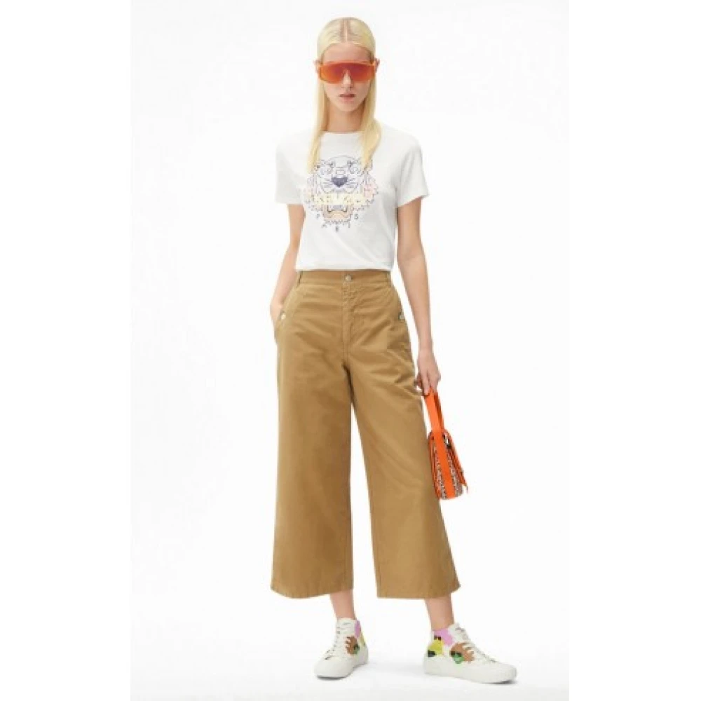 Kenzo Moderne Cropped Broek Brown Dames