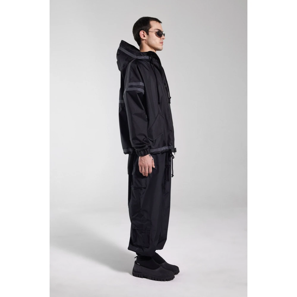 Stutterheim Korte capuchon regenjas met rits Black Heren