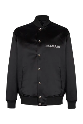 Satin bomberjacka med Galaxy broderi