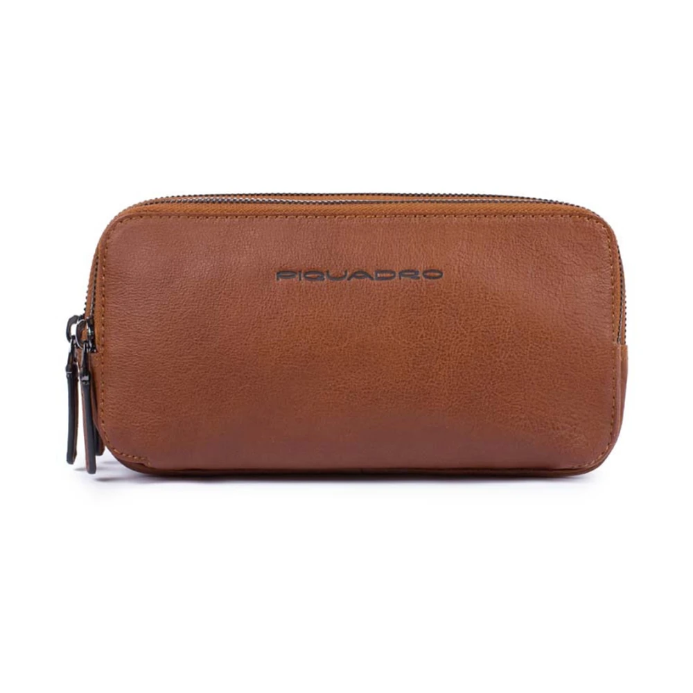 Piquadro Herr Brun Väskor, One Size, Läder, Men's Clutch With Three Dividers