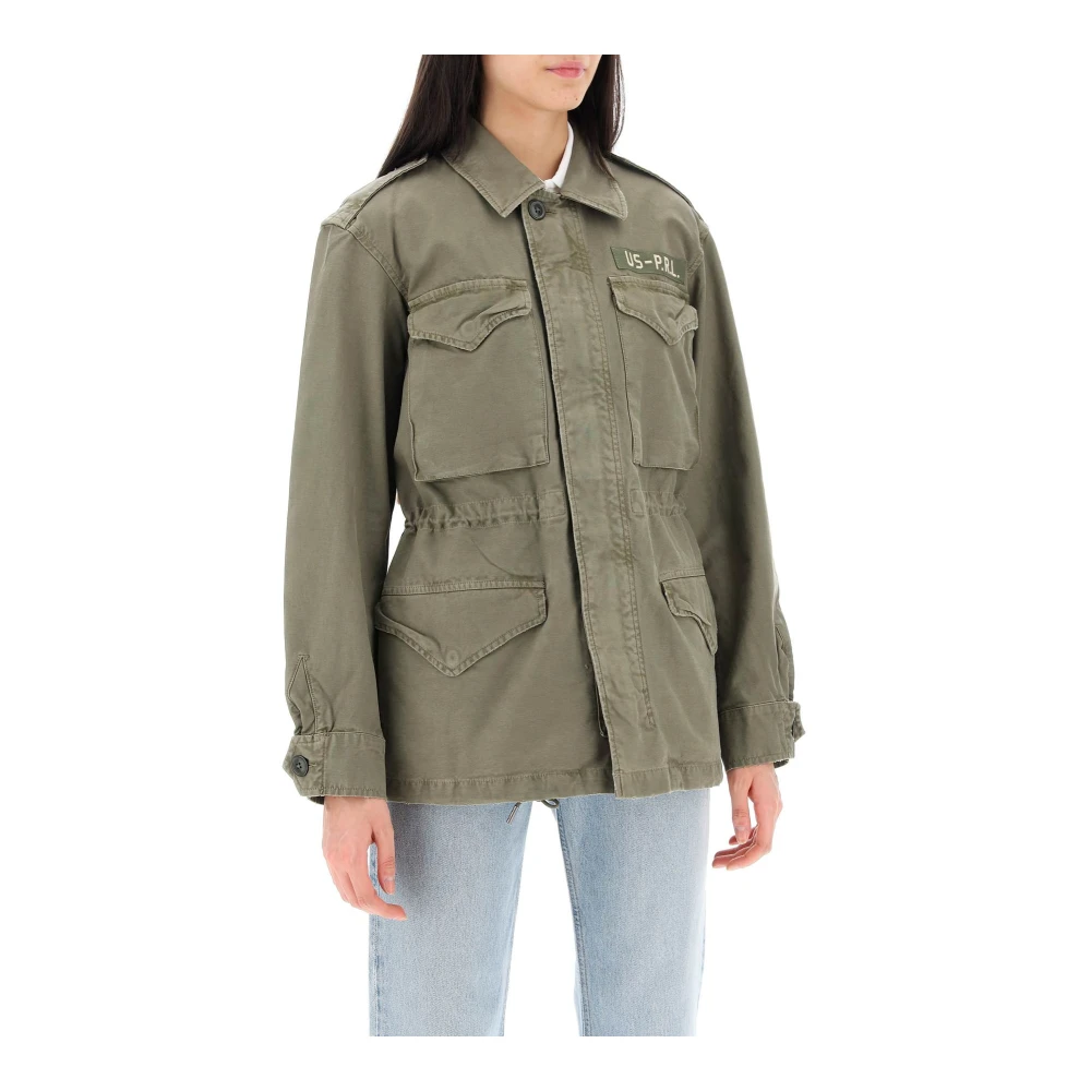 Polo Ralph Lauren Katoenen militaire jas met meerdere zakken Green Dames