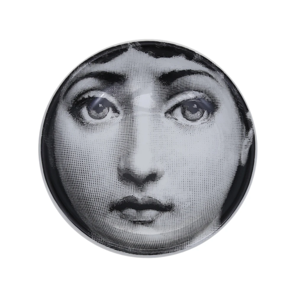 Fornasetti Zwart Wit Ronde Asbak Tema E Variazioni N.1 Black Dames