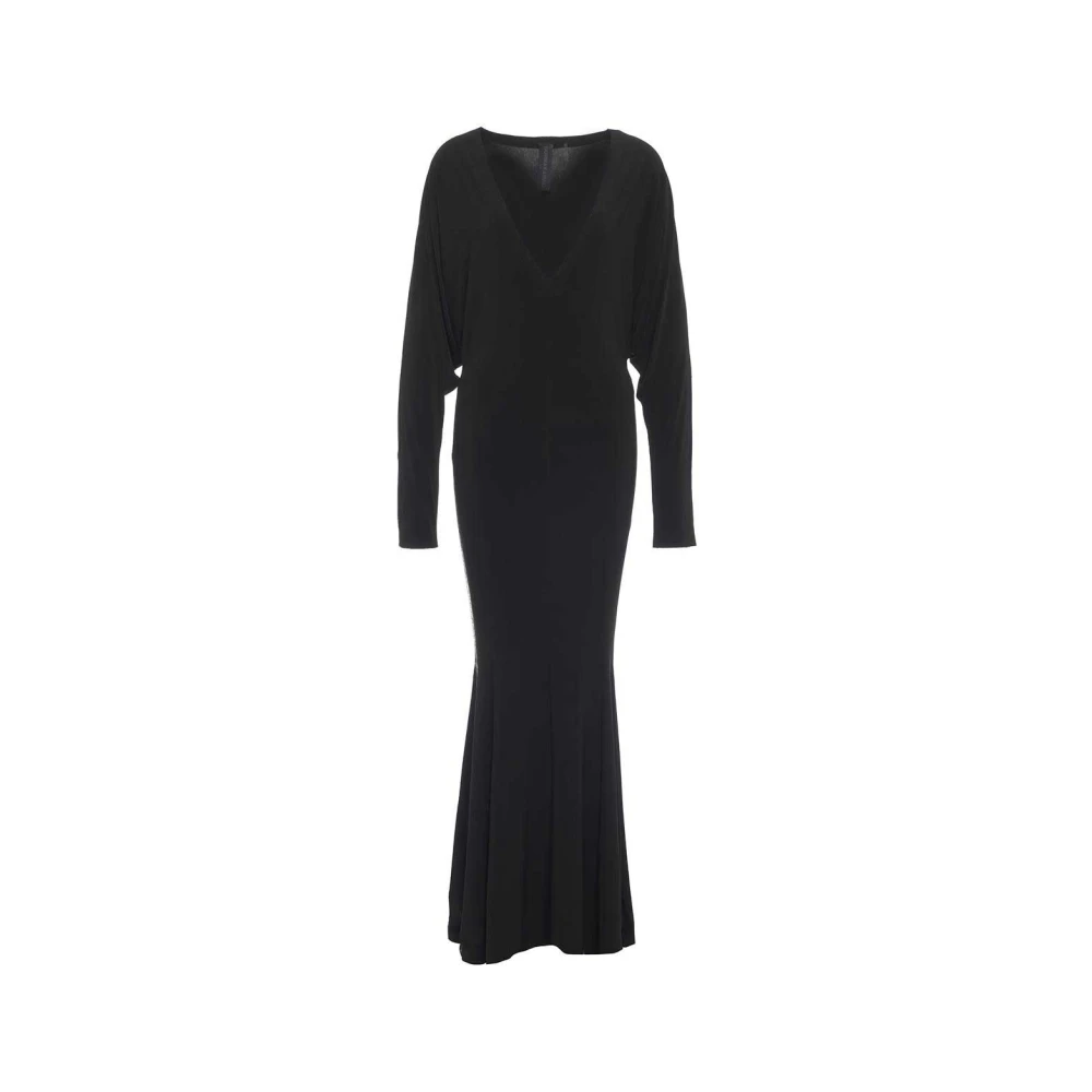 Norma Kamali Zwarte Fit and Flare Jurk Black Dames