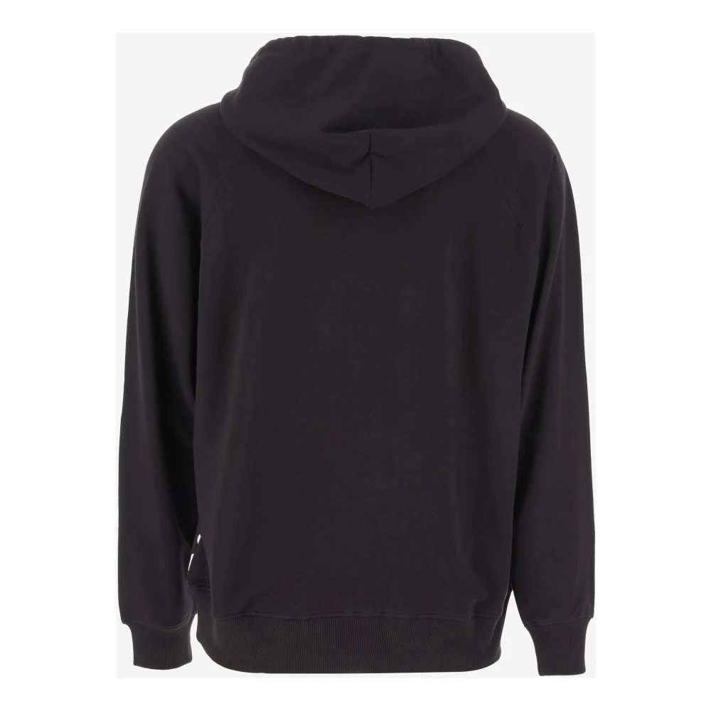 Versace Jeans Couture Logo Katoenen Sweatshirt Hoodie Zwart Wit Black Heren