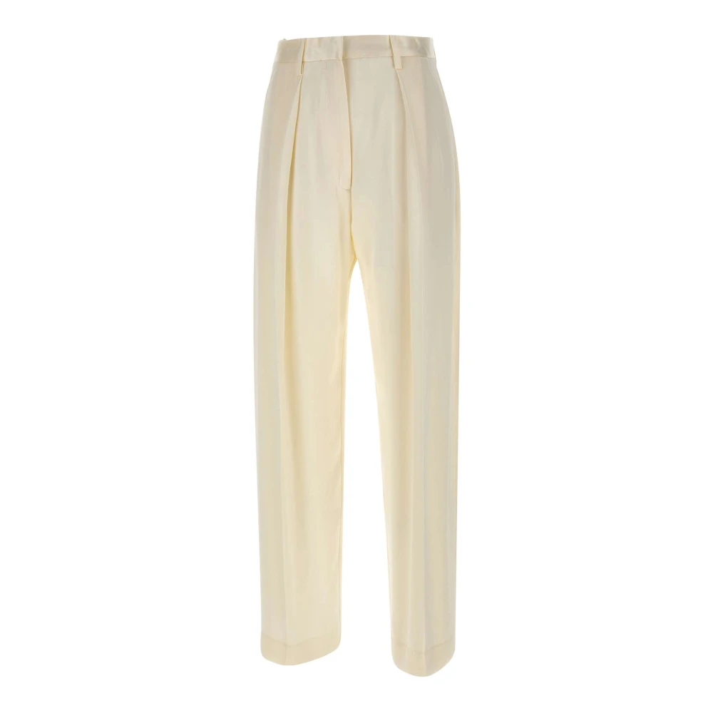 Victoria Beckham Women's White Wide Leg Trouser