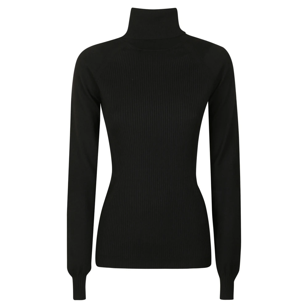 Moncler Women's Black Turtlenecks, L, Wool Turtleneck Jumper