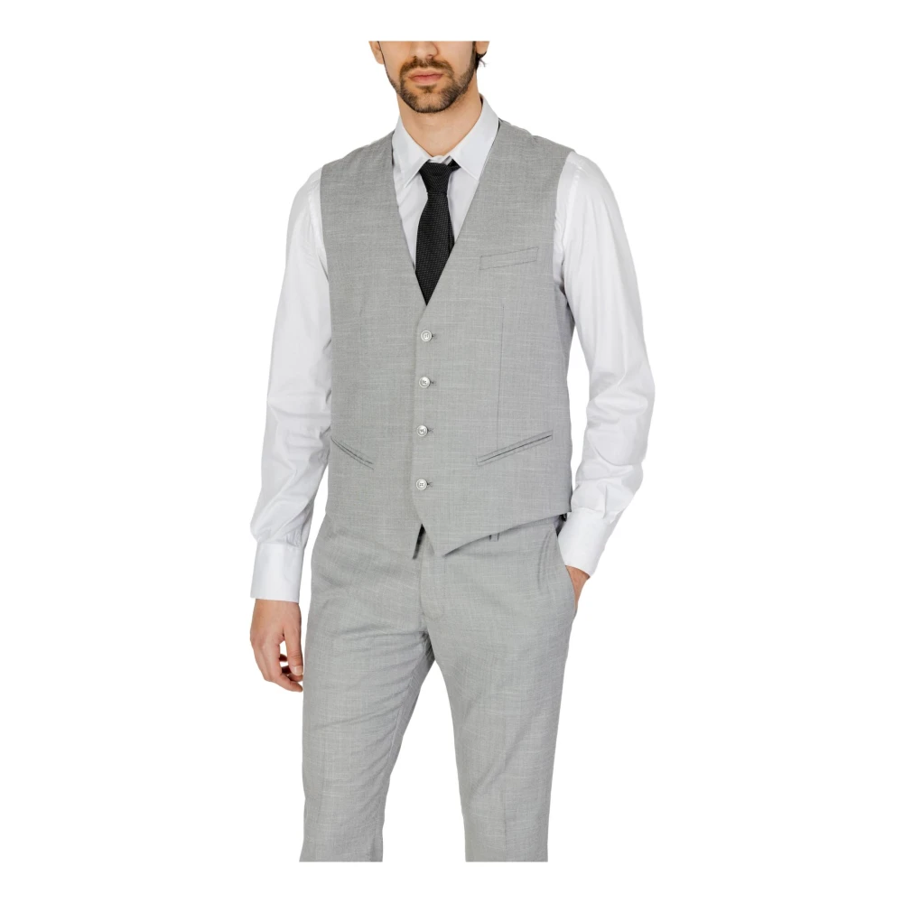 Antony Morato Grijze Mouwloze Gilet Lente Zomer Effen Gray Heren
