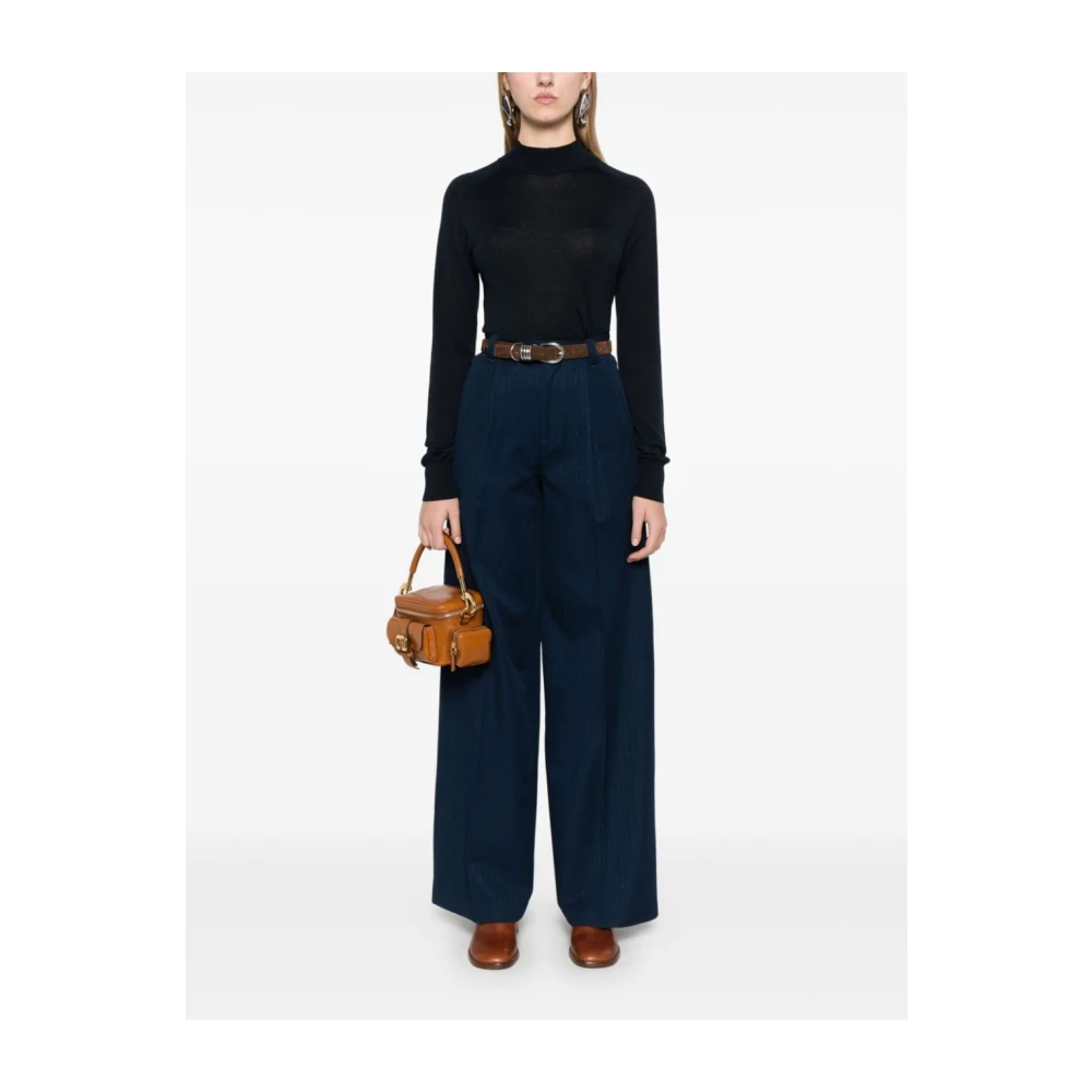 Twinset Blauwe Broek voor Vrouwen Aw24 Blue Dames