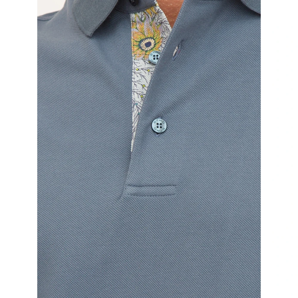 ETRO Roma Printed Details Polo Shirt Blue Heren