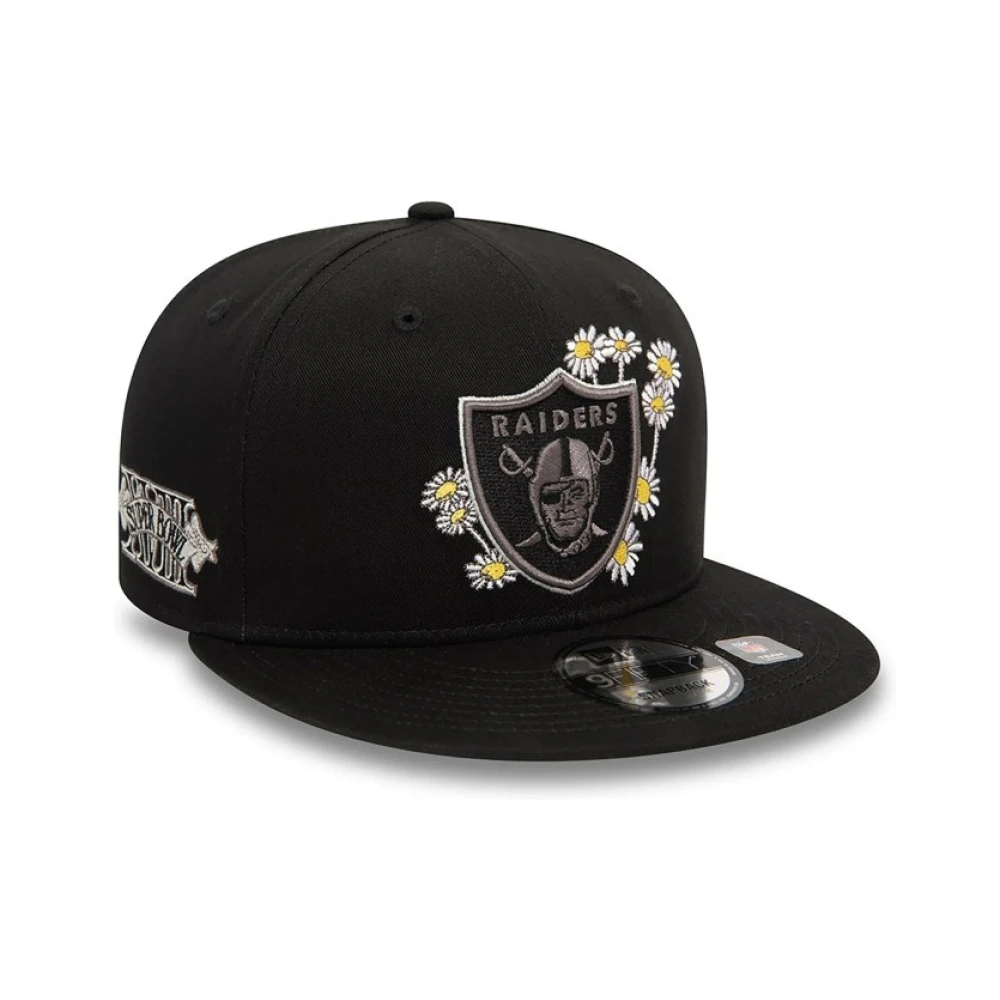 new era Zwarte Raiders Seizoensbloempet Black Heren