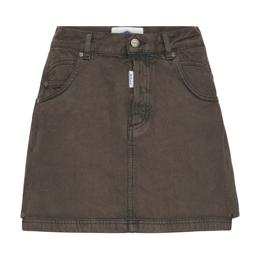 Ball Mujer Marrón - Minifalda De Mezclilla Coffee Bean - Skirts - L - Minifalda De Mezclilla Coffee Bean