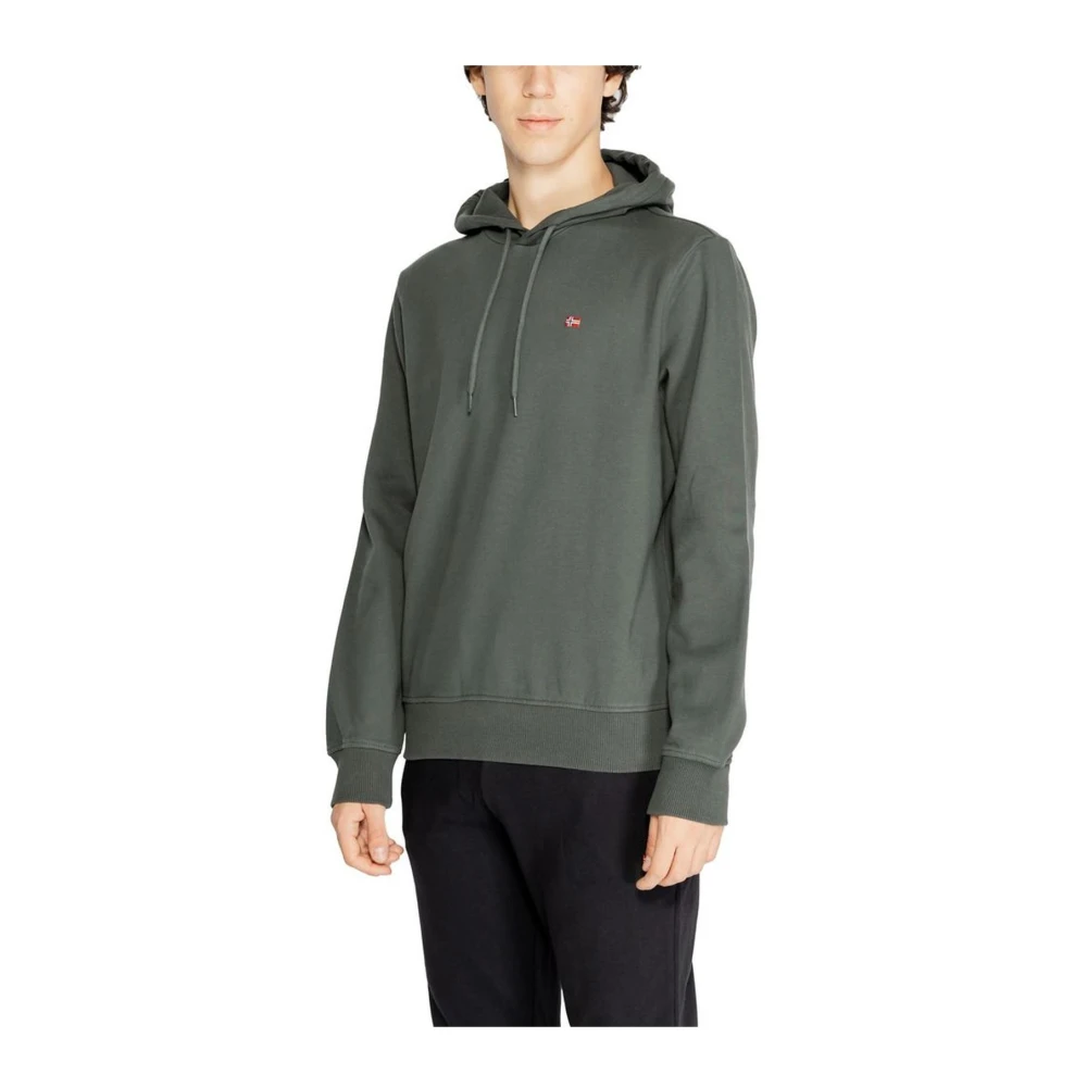 Napapijri Groene Katoenen Hoodie Heren Herfst Winter Collectie Green Heren